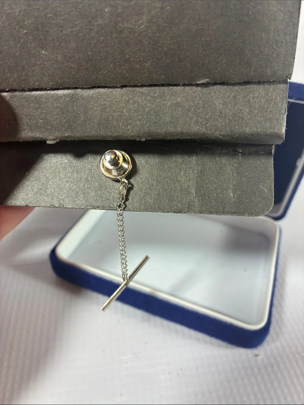 SWANK Silver-Tone Square Cuff Links and Tie Pin Set